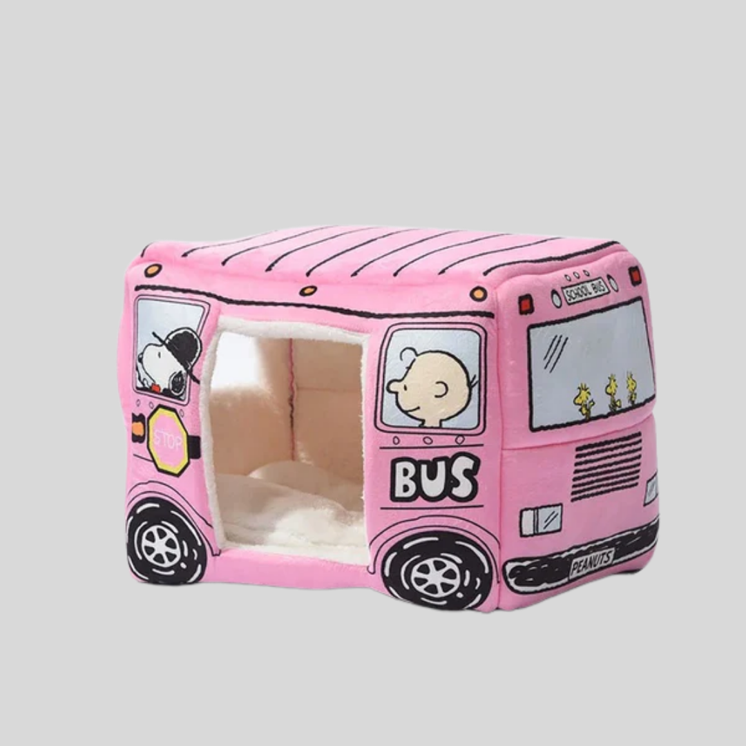 New cozy pet bed, a unique bus design enclosed for ultimate comfort for small to medium dogs.