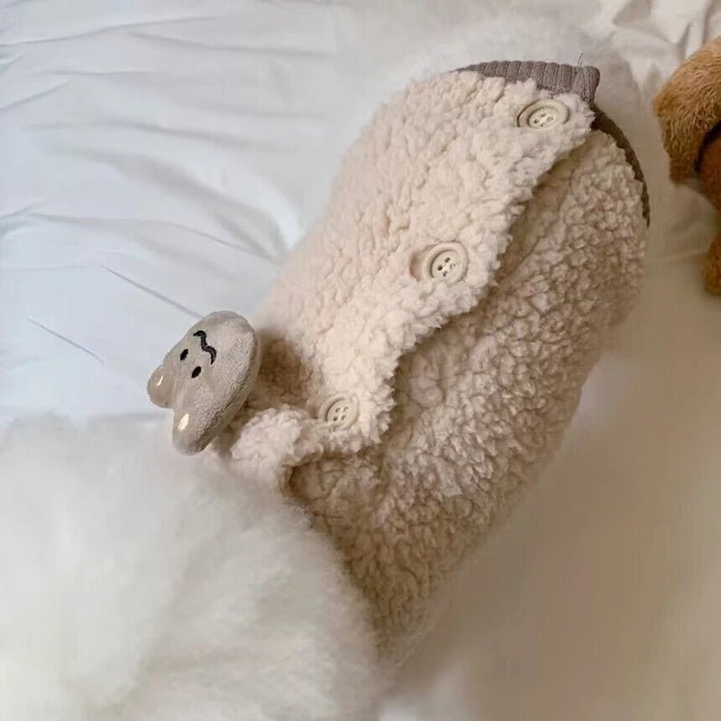 Elegant faux fur dog vest in gray, providing ultimate warmth, a must-have for winter dog apparel