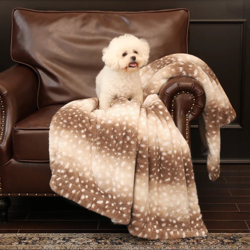 Warm and cozy faux fur throw for ultimate winter comfort, a soft bedroom accent and home decor.