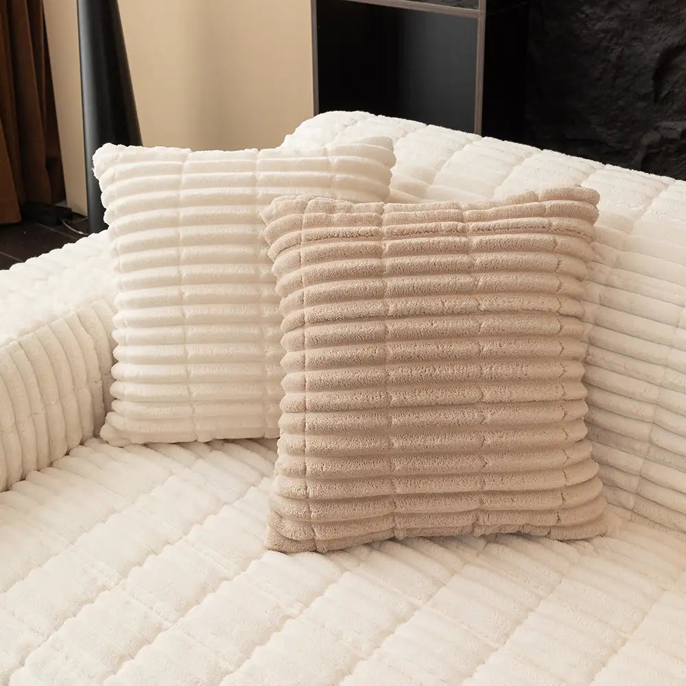Non-slip flannel furniture protection, keeping a sofa clean and safe from pet damage.
