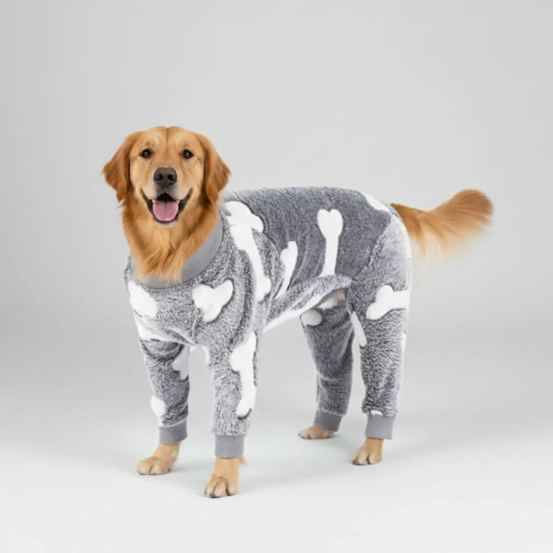 Dog clothing: moon and stars print flannel pajamas for cozy sleep
