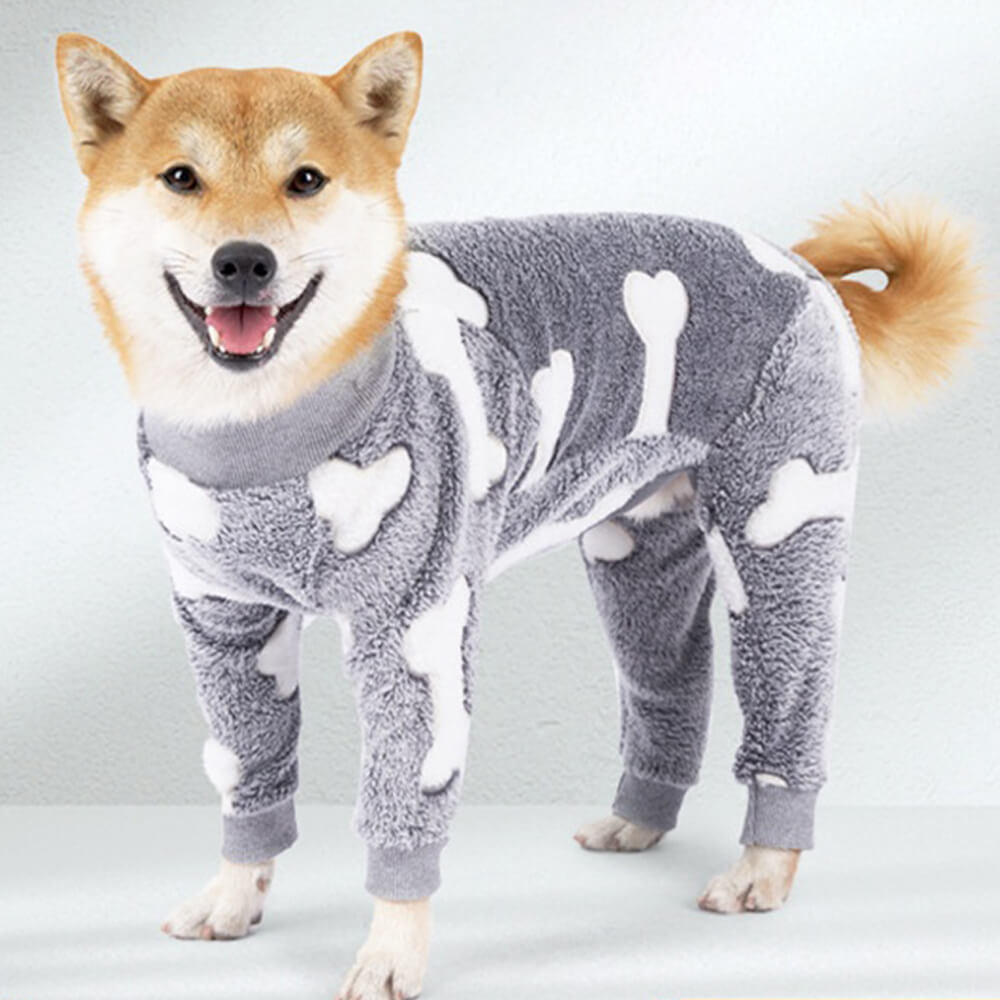 Cute dog apparel: moon and stars flannel pajamas for ultimate pet comfort