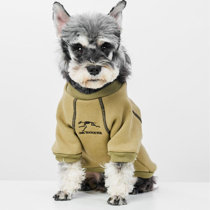 Cozy fleece dog hoodie in black with zipper, perfect for small to medium dogs in winter.