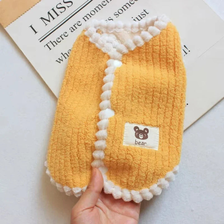 Cozy fleece pet coat for small dog in winter, full body warmth