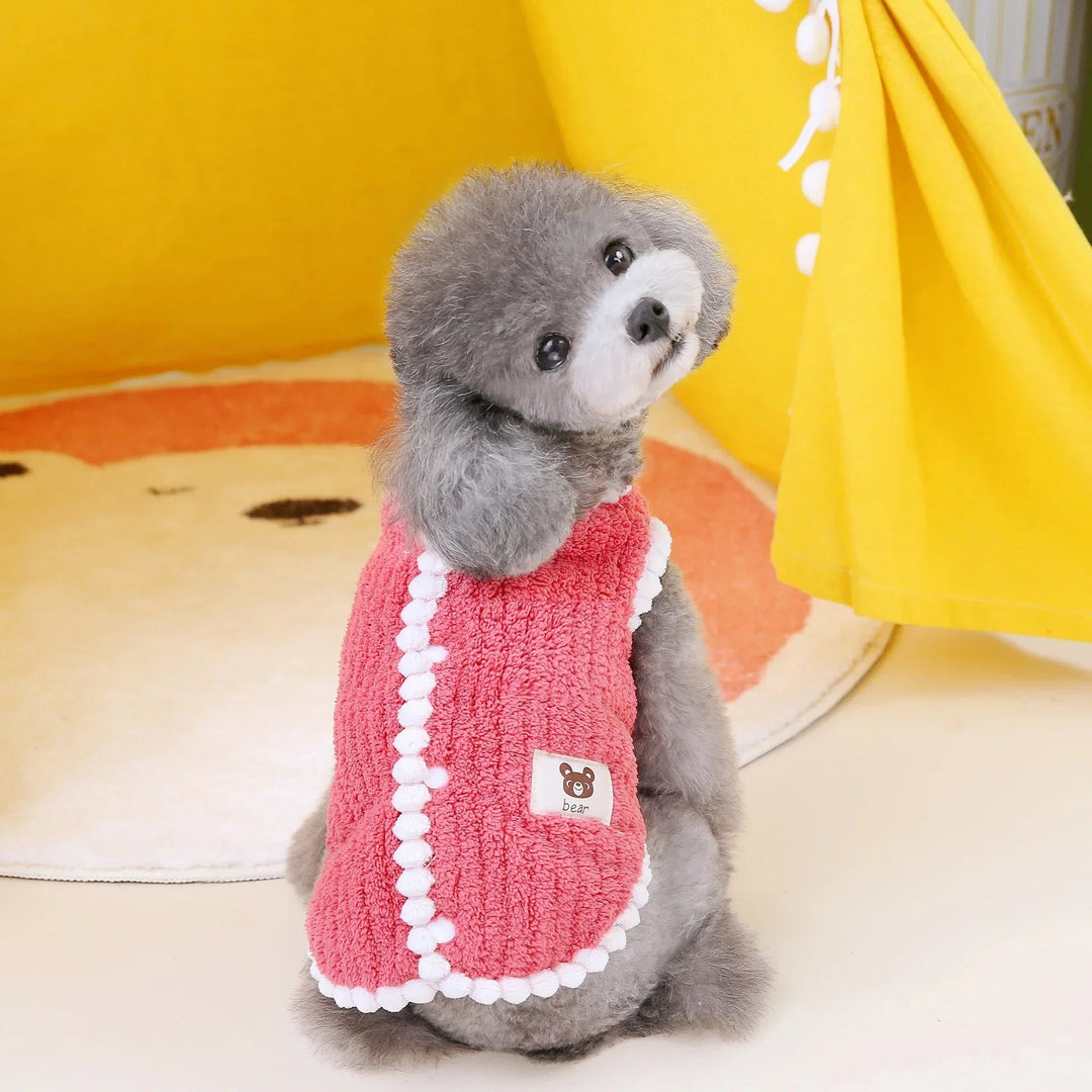 Cozy pet wear: fleece coat for small cats, adorable and warm pet clothing