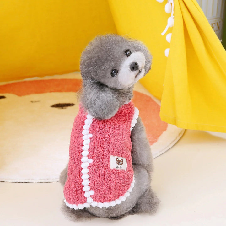 Cozy pet wear: fleece coat for small cats, adorable and warm pet clothing
