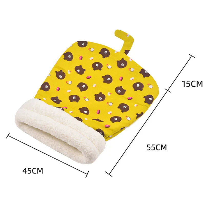 Versatile pet bed: a warm cat sleeping bag for rest and an exciting play tunnel for exploration.