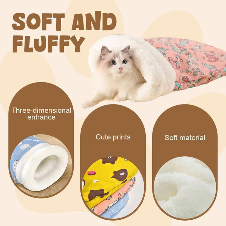 Warm and soft cat bed that transforms into an exciting play tunnel, ideal for any cat.