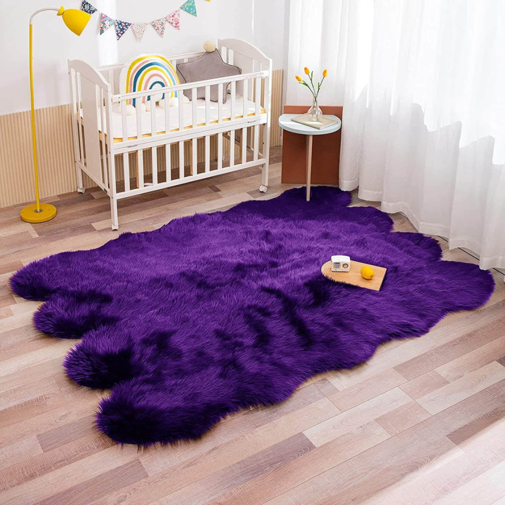 Luxurious unisex long pile sheepskin rug, a plush and soft accent for home decor
