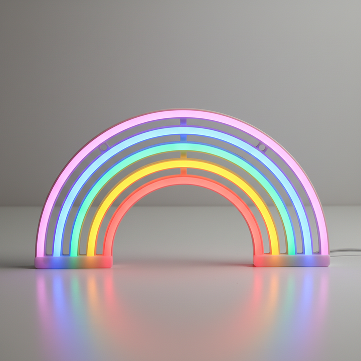 Vibrant LED rainbow lamp, USB or battery powered. Perfect mood lamp for kids room decor & decorative light.