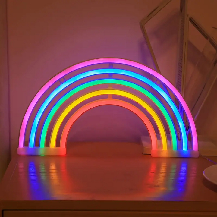 Stylish LED rainbow lamp, LumiRainbow. Unique decorative light for bedrooms, creating a cozy & relaxing mood.