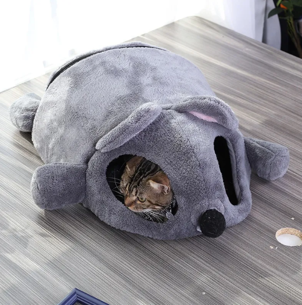 Interactive mouse design cat bed, a cozy sleeping cave providing comfort and fun for cats