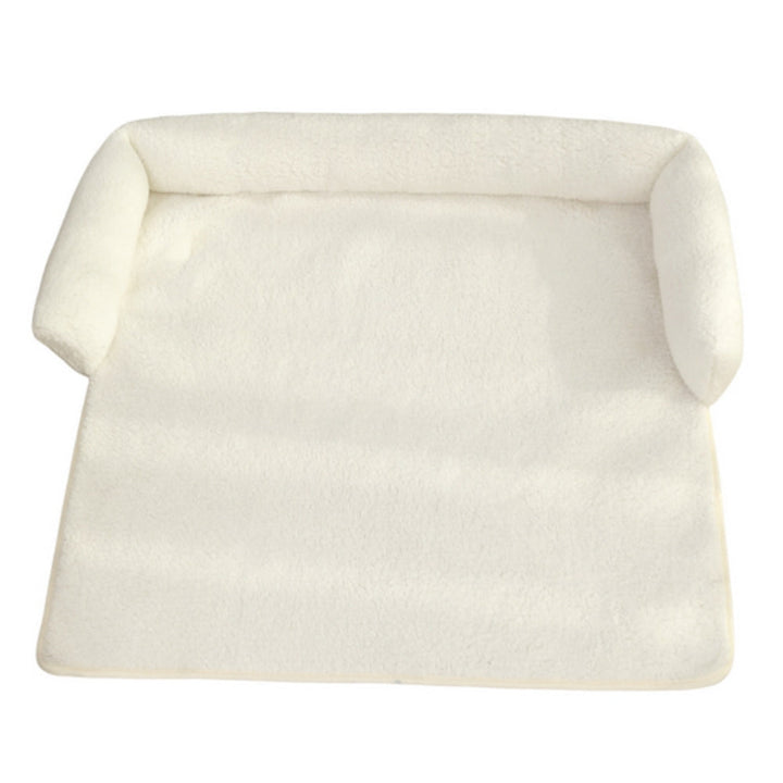 Soft pet blanket with supportive neck pillow, ideal for dogs & cats. Non-slip design for secure lounging anywhere.