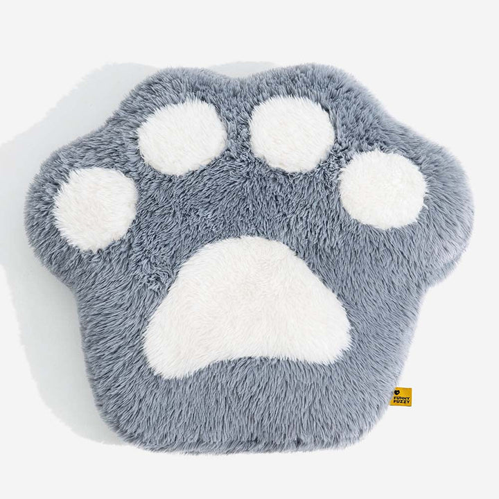 Washable fluffy pink dog bed with distinctive paw print design, ideal for small dogs and cats.