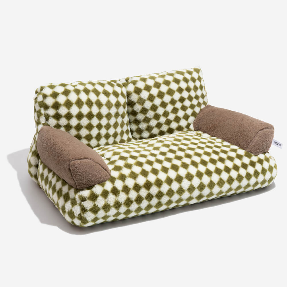 Comfortable diamond pattern pet bed, a cozy haven for small dogs and cats