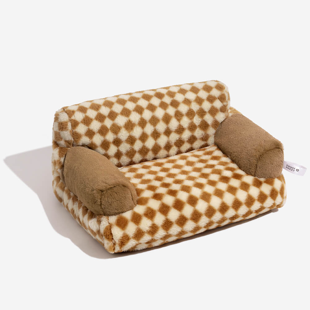 Vintage-inspired pet bed, diamond textile, designed for ultimate pet comfort