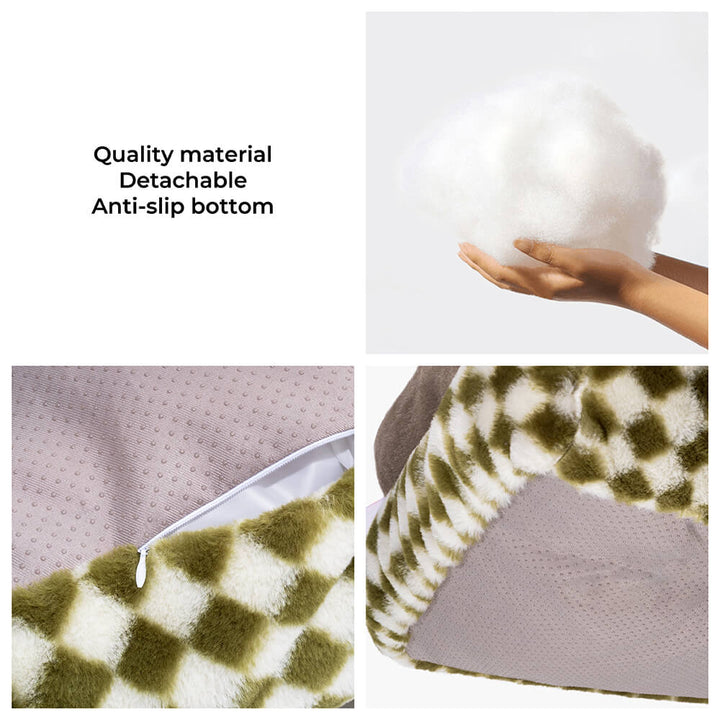 Comfortable pet bed with diamond pattern for cats and small dogs, cozy and supportive