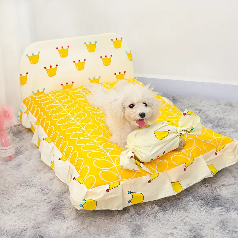 Comfortable pet furniture, a dog bed with backrest designed for ultimate small pet comfort