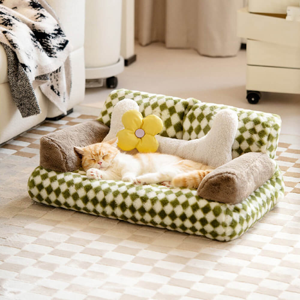 Calming pet pillow, plush pet bed for deep sleep, ideal for anxiety relief