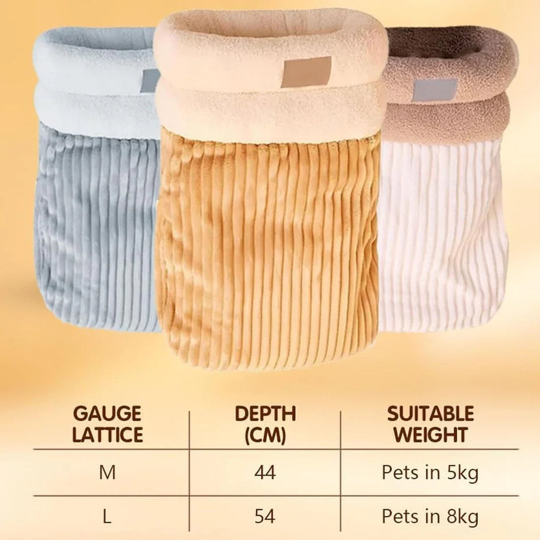 Cozy pet nest hooded bed for small pets, showcasing its compact and warm design for napping