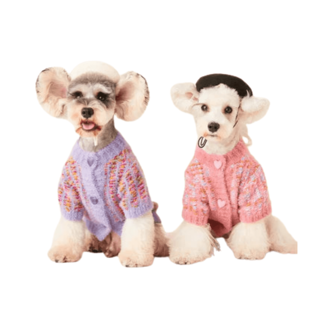 Soft faux fur Pet Plush Fleece Dog Sweater in pink, comfortable winter dog apparel
