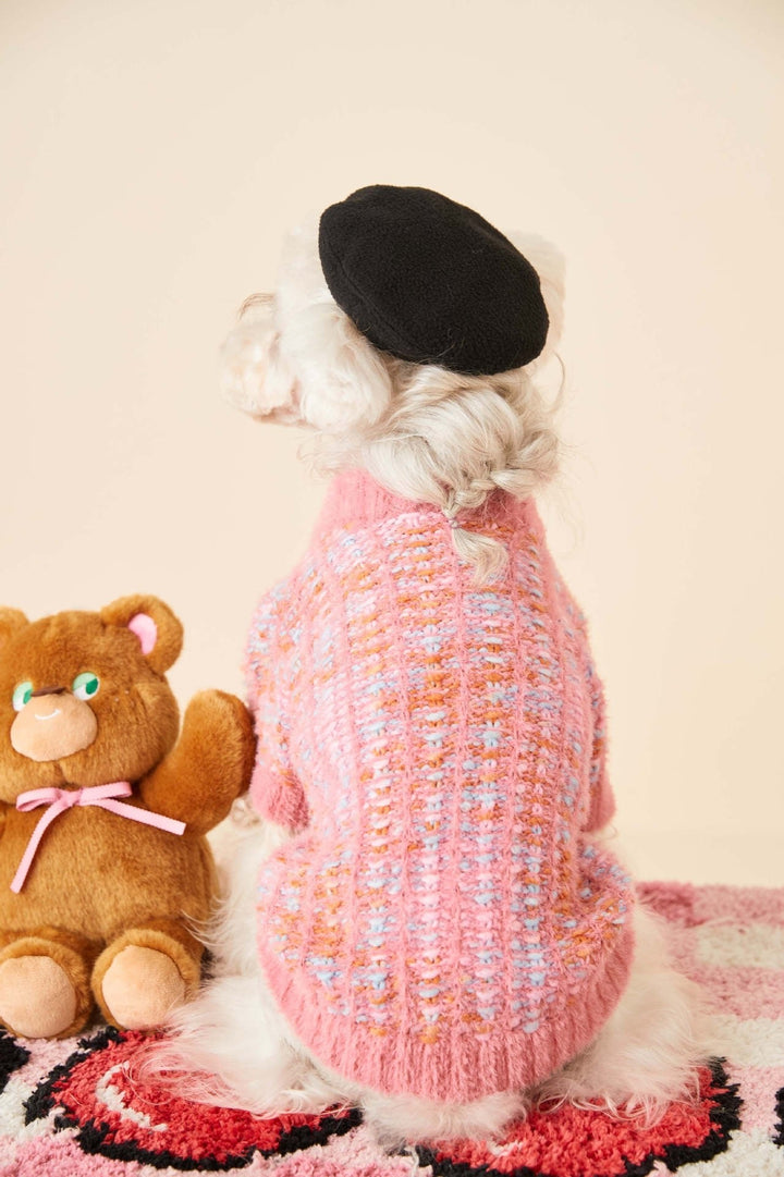 Pet Plush Fleece Dog Sweater with a leash hole, practical warm winter pet wear