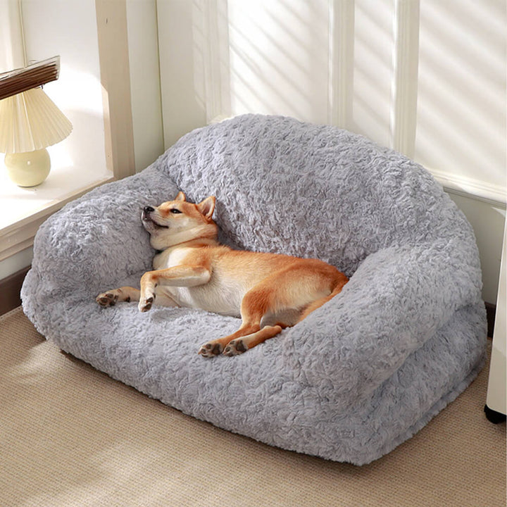 Pet sofa bed with full head & body support, washable anti-slip bottom, cozy design