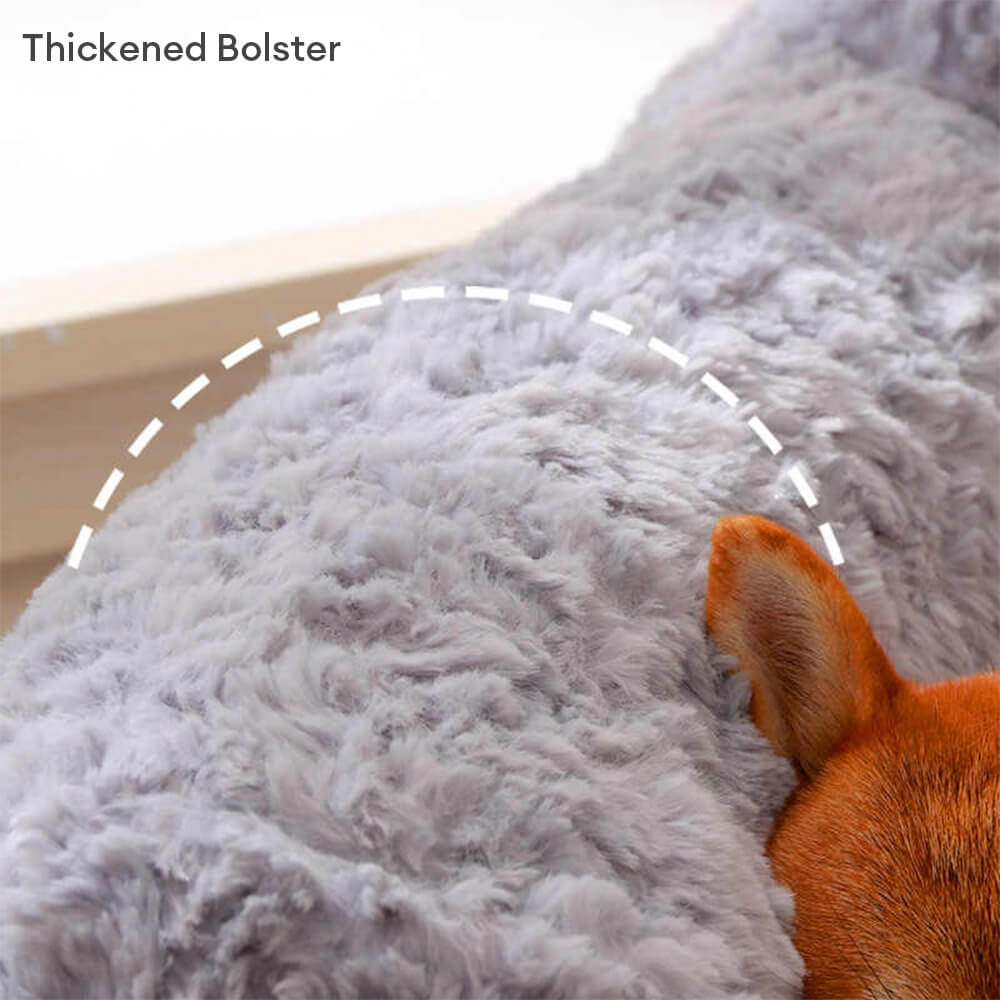 Washable pet sofa bed for cats & dogs, full body support cushion, cozy fur design