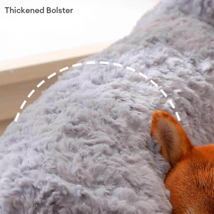 Washable pet sofa bed for cats & dogs, full body support cushion, cozy fur design