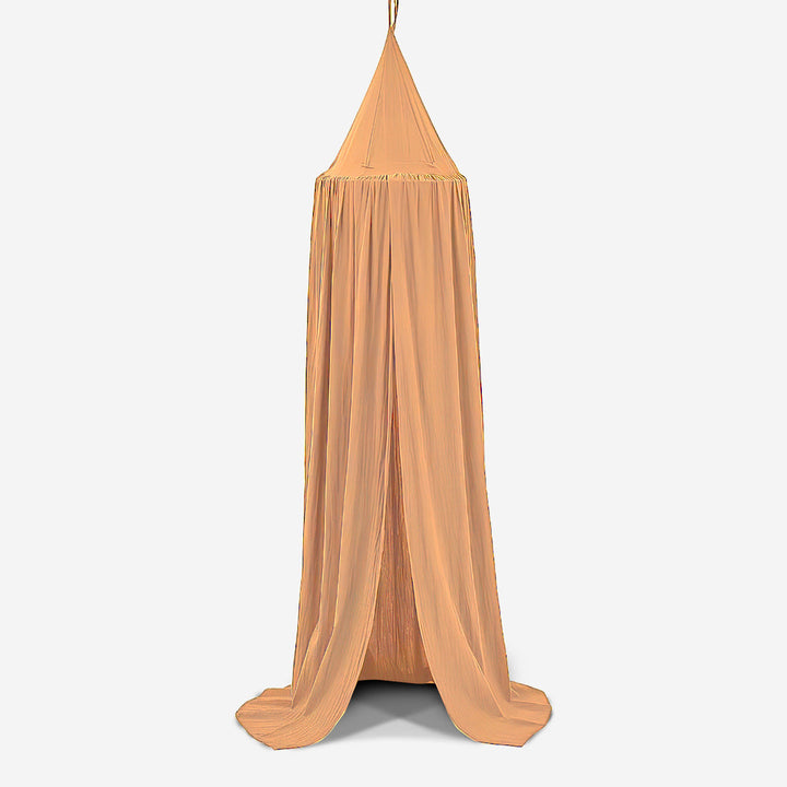 Detail of pet teepee tent's cotton fabric and sturdy wooden poles, quality dog tent house