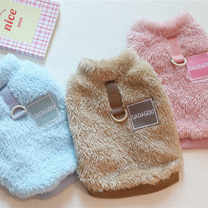 Cozy Pet Winter Vest, grey, displayed on a hanger, warm dog vest, pet apparel