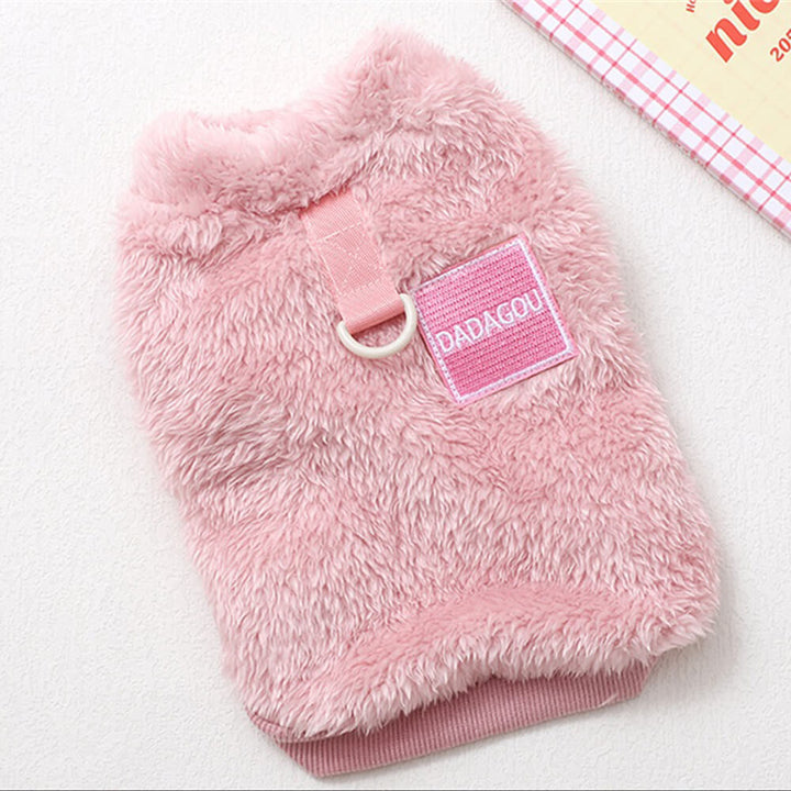 Red Cozy Pet Winter Vest with secure closures, practical dog coat for winter