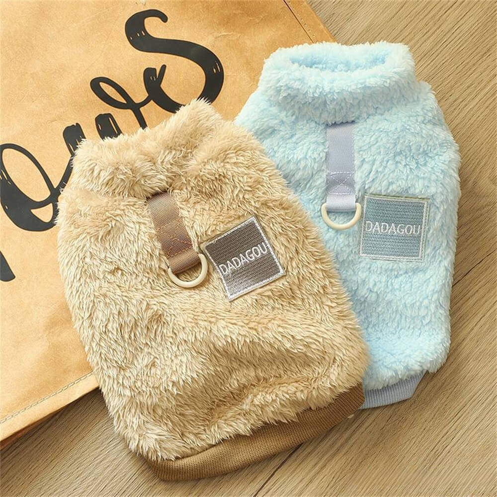 Variety of Cozy Pet Winter Vest colors (red, blue, grey) for different dog sizes