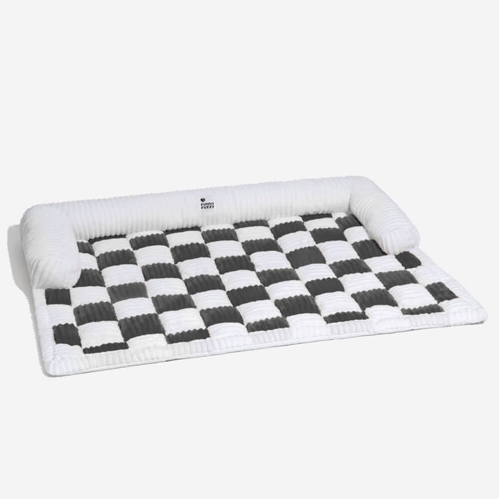 Unisex plaid pet mat, a practical and stylish addition to any pet-friendly home.