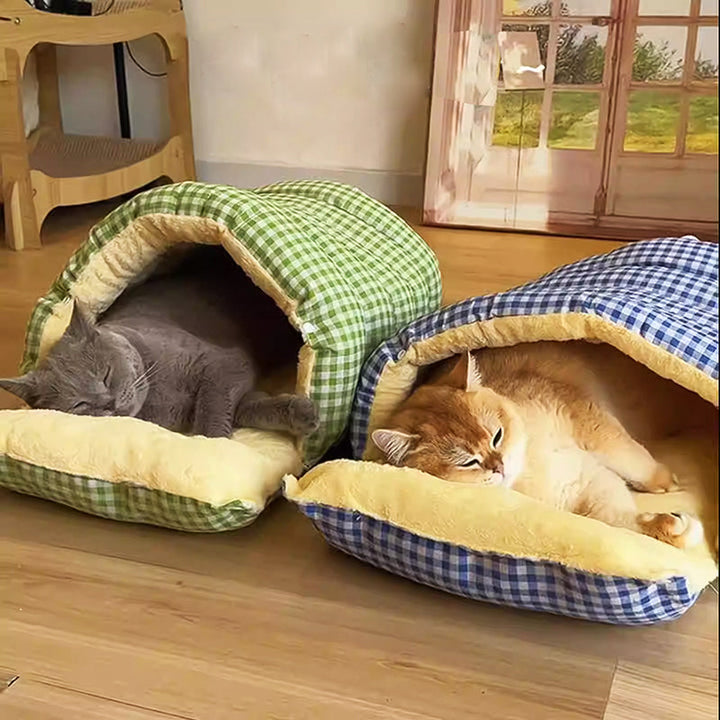 Pet supplies: Warm winter cat bed, washable & removable cushion, cozy haven for small pets
