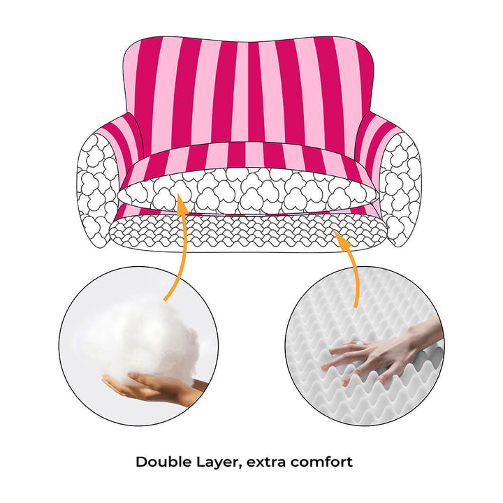 Stylish striped faux lambswool pet bed, luxurious comfort for dogs & cats, pet-friendly design