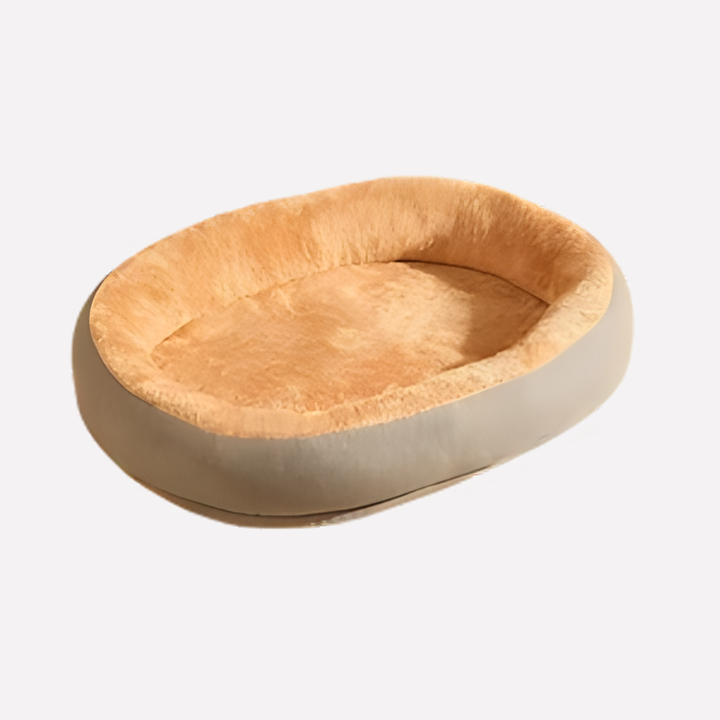 Warm washable dog nest bed, dark grey, plush material, perfect for a cozy dog sleep.