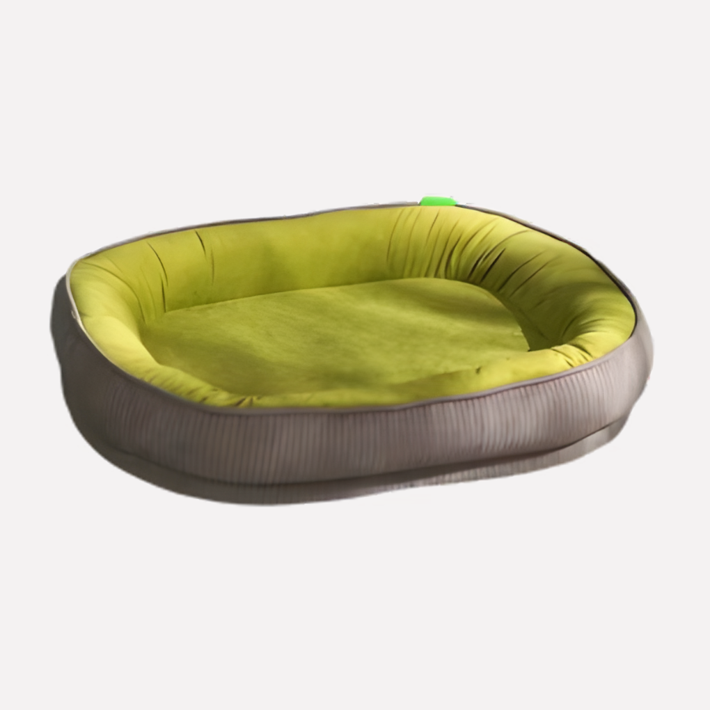 Washable dog nest bed with raised rim for head and neck support, easy clean pet bed.
