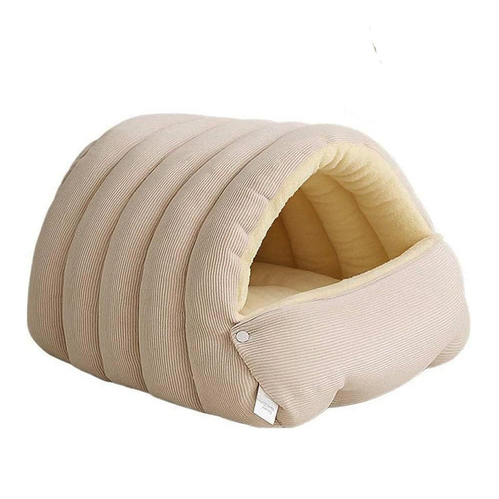 Small dog bed, washable, plush cream design for ultimate winter coziness