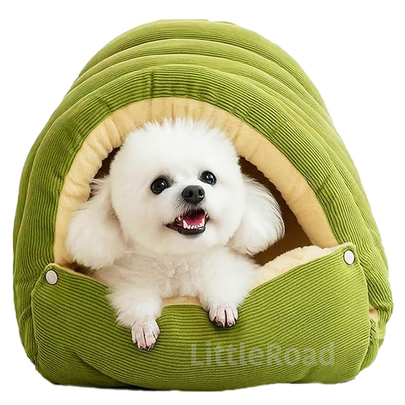Winter cat bed, cream, ultra-soft and washable for easy cleaning and warmth