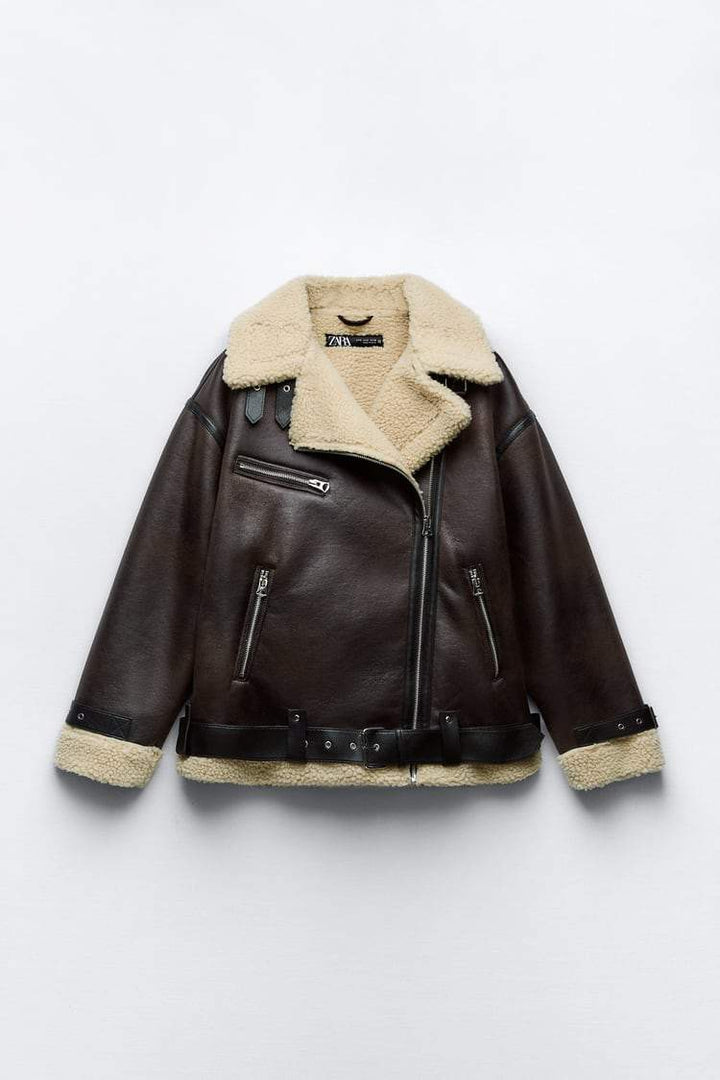 Everyday women's brown lapel jacket, offering cozy comfort and stylish versatility for fall & winter outerwear.