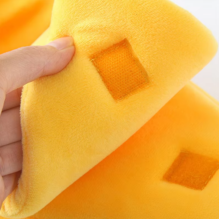 Plush pet comfort item: a yellow banana, perfect for napping and relaxing.