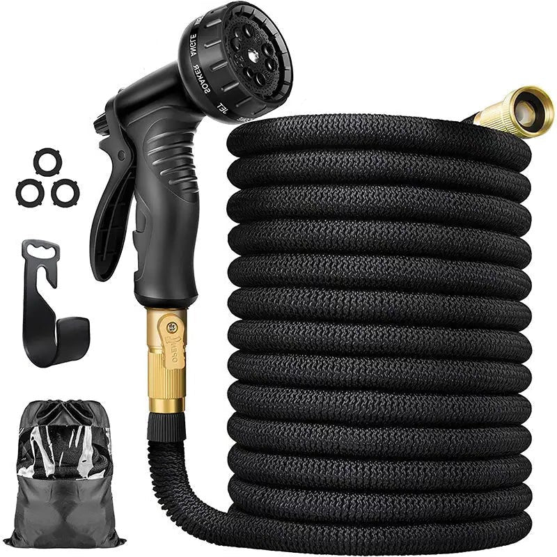 Lightweight, kink-free expandable garden hose with durable design for easy watering and yard care.