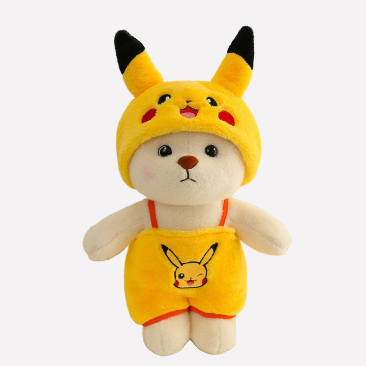 Cuddly plush bear toy, soft stuffed animal for kids. Perfect comfort companion & children's gift.