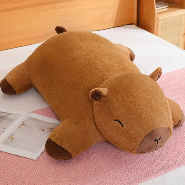 Gentle Capybara stuffed animal, a super cuddly and soft plushie for bedtime.
