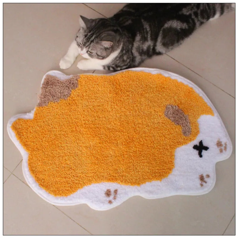 Absorbent cat mat with adorable design, perfect doormat for any cat lover's home