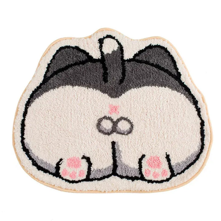 Soft cat bath mat featuring cute feline design, ideal for pet-friendly bathroom decor