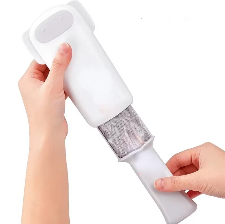 Compact reusable lint roller with animal design, great for travel & on-the-go pet hair removal