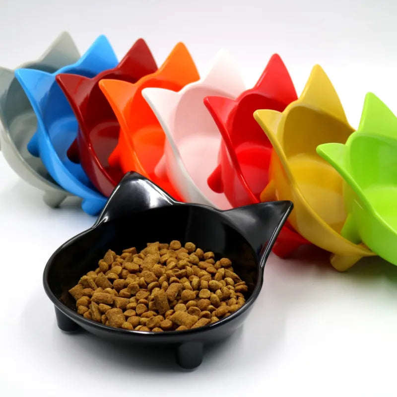 Cute cat ear design pet food bowl, perfect for feeding cats and small dogs