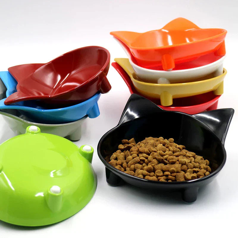 Durable pet food bowl with cute cat ears, an essential animal accessory for feeding